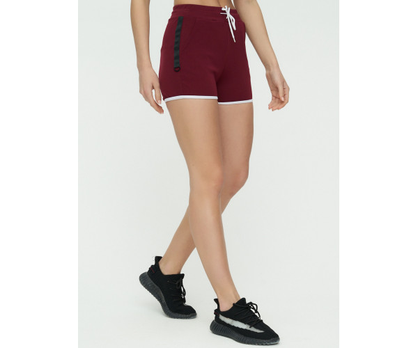 Спортивные шорты женские бордового цвета 3019Bo