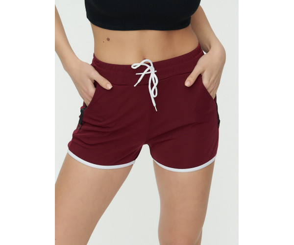 Спортивные шорты женские бордового цвета 3019Bo