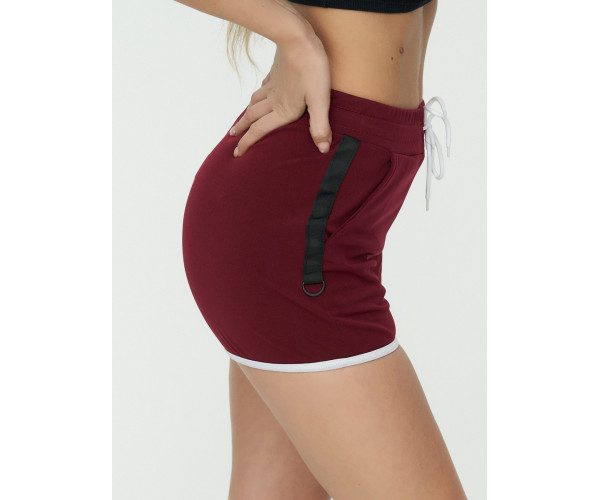 Спортивные шорты женские бордового цвета 3019Bo