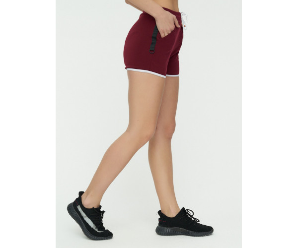 Спортивные шорты женские бордового цвета 3019Bo