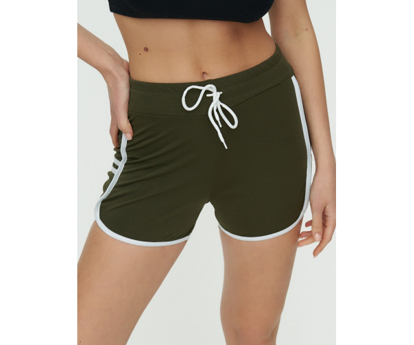 Спортивные шорты женские хаки цвета 3010Kh
