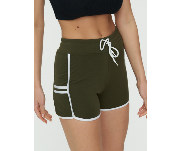 Спортивные шорты женские хаки цвета 3010Kh