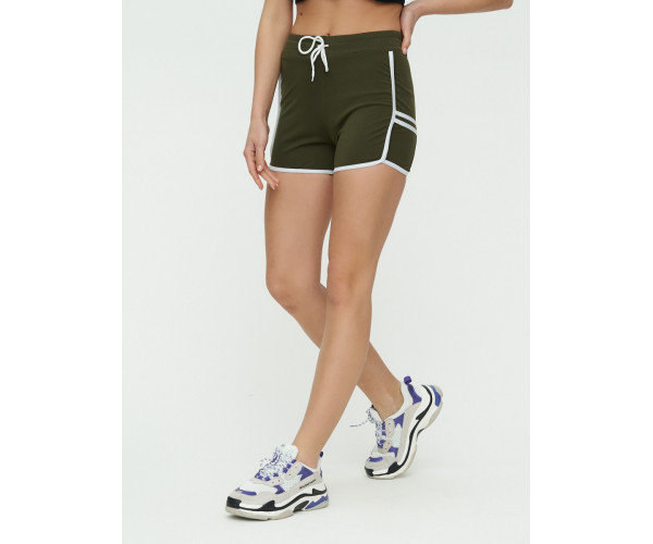 Спортивные шорты женские хаки цвета 3010Kh
