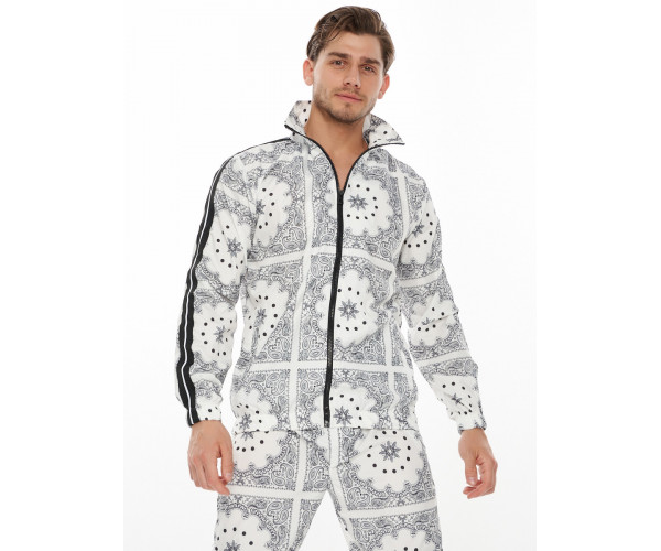 Спортивный костюм плащевка белого цвета 9148Bl