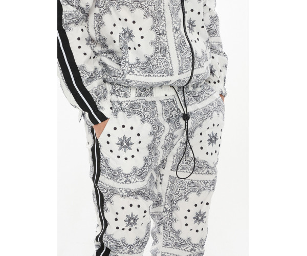 Спортивный костюм плащевка белого цвета 9148Bl