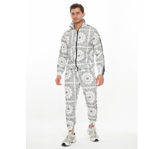 Спортивный костюм плащевка белого цвета 9148Bl