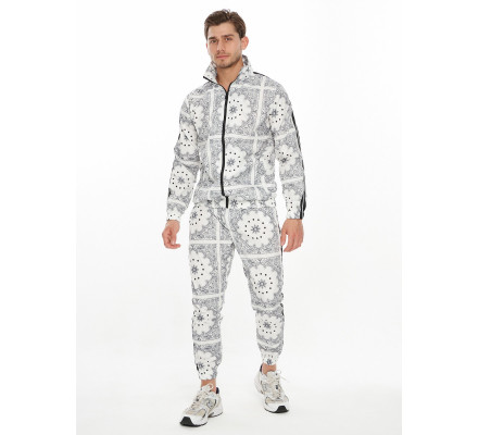 Спортивный костюм плащевка белого цвета 9148Bl