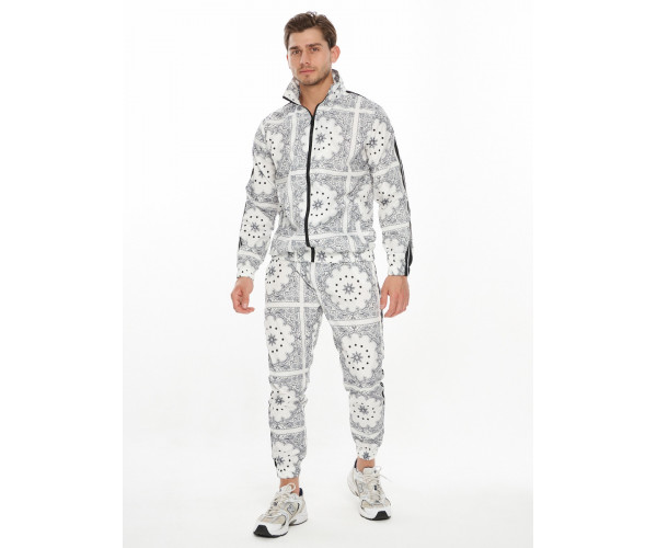 Спортивный костюм плащевка белого цвета 9148Bl