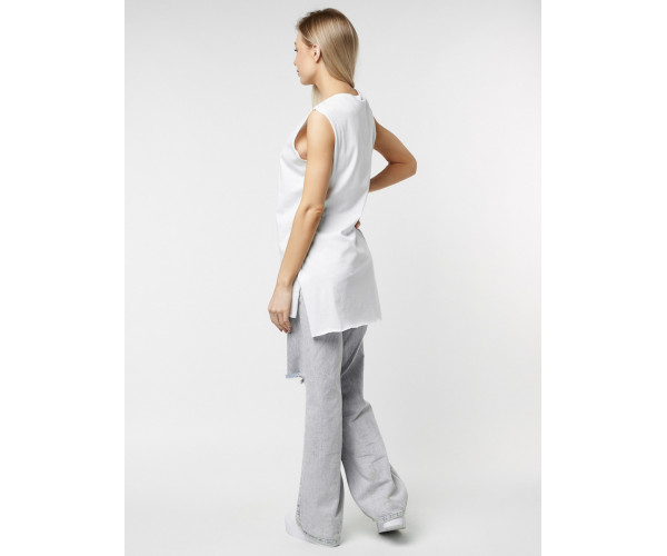 Футболка без рукавов женская белого цвета 8201Bl