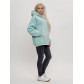 Худи женское оверсайз с начосом бирюзового цвета 1086Br