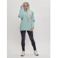 Худи женское оверсайз с начосом бирюзового цвета 1086Br