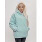 Худи женское оверсайз с начосом бирюзового цвета 1086Br