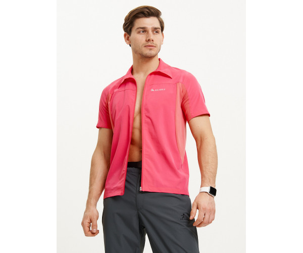 Футболка спортивная поло Valianly мужская розового цвета 93426R