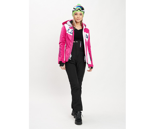 Горнолыжный костюм женский розового цвета 077030R