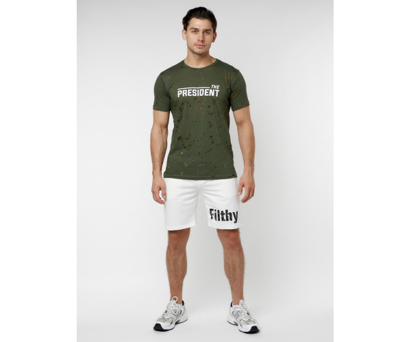 Мужская футболка с надпесью хаки цвета 221038Kh