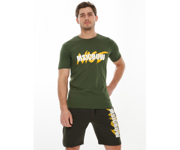 Костюм шорты и футболка 220007 цвета хаки 221007Kh