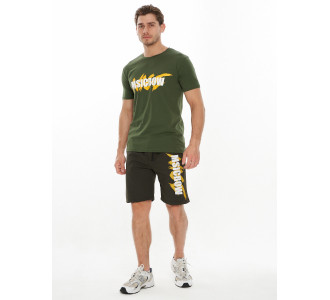 Костюм шорты и футболка 220007 цвета хаки 221007Kh