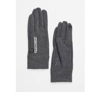 Спортивные перчатки демисезонные женские серого цвета 602Sr