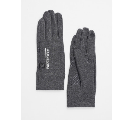 Спортивные перчатки демисезонные женские серого цвета 602Sr