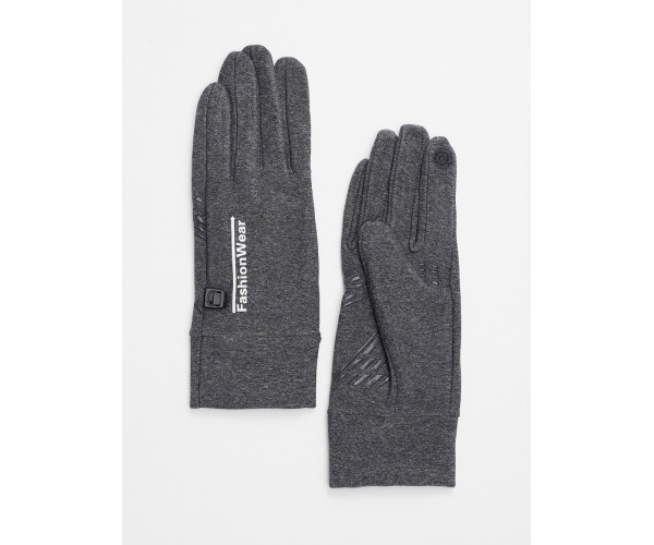 Спортивные перчатки демисезонные женские серого цвета 602Sr