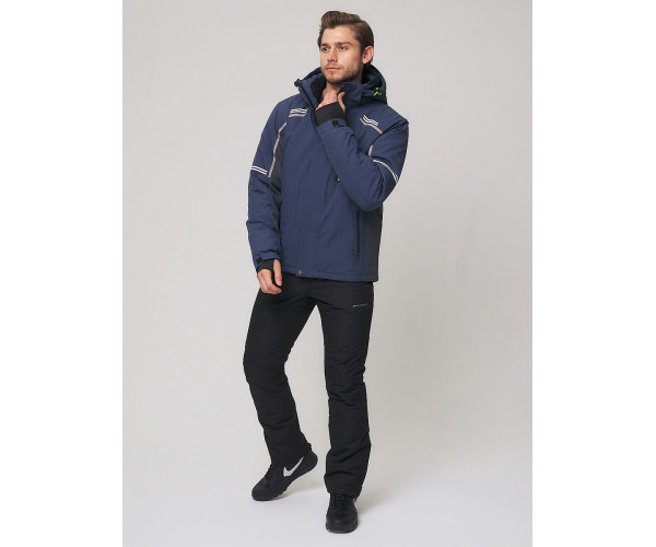 Мужская зимняя горнолыжная куртка  темно-синего цвета 1971-1TS