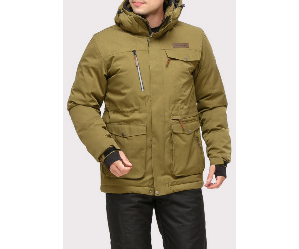 Мужской зимний костюм горнолыжный цвета хаки 01910Kh