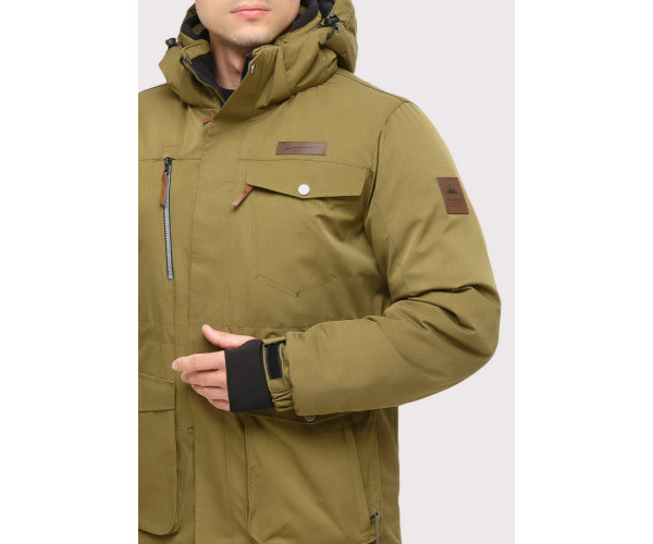 Мужской зимний костюм горнолыжный цвета хаки 01910Kh