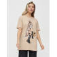 Женская туника с принтом бежевого цвета 4296B