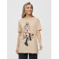 Женская туника с принтом бежевого цвета 4296B
