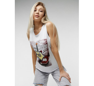 Футболка без рукавов женская белого цвета 8209Bl