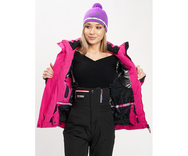 Горнолыжная куртка женская розового цвета 77034R