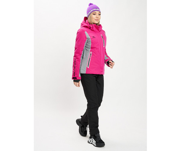 Горнолыжная куртка женская розового цвета 77034R
