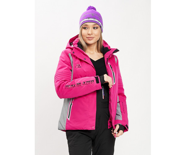 Горнолыжная куртка женская розового цвета 77034R