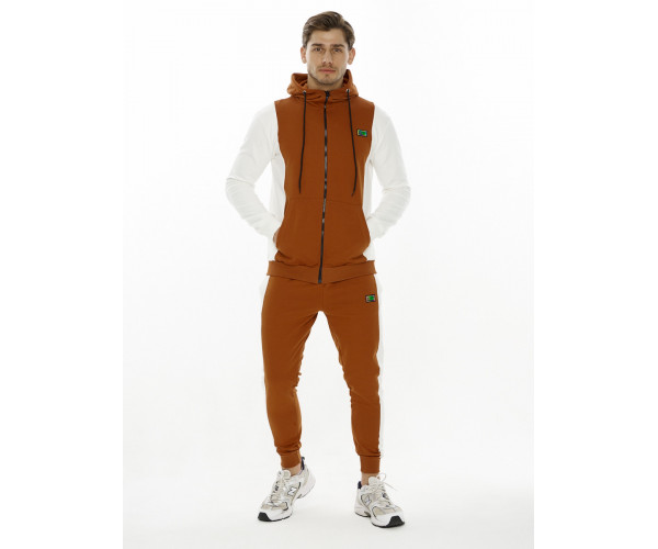 Спортивный костюм трикотажный коричневого цвета 9154K