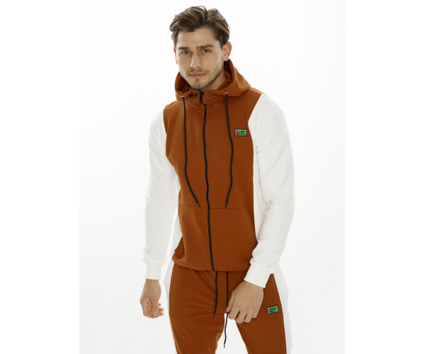 Спортивный костюм трикотажный коричневого цвета 9154K