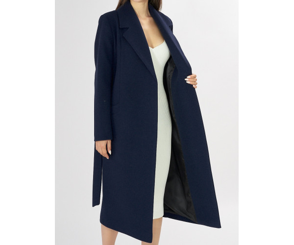 Пальто демисезонное темно-синего цвета 41803TS