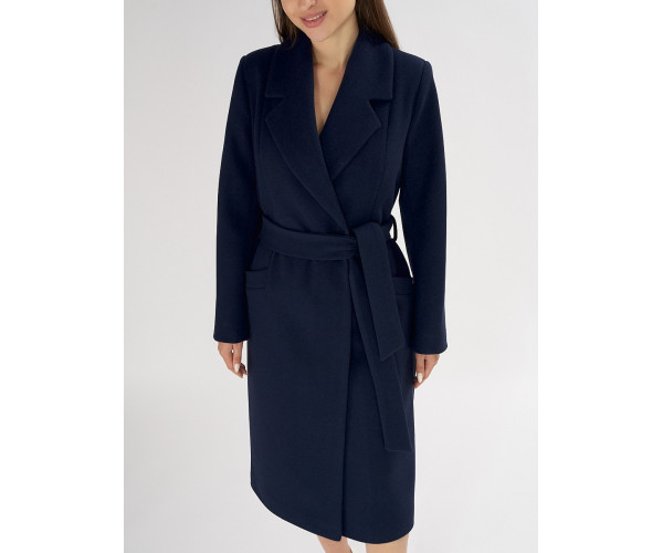 Пальто демисезонное темно-синего цвета 41803TS