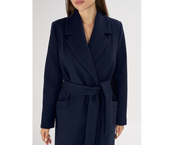 Пальто демисезонное темно-синего цвета 41803TS