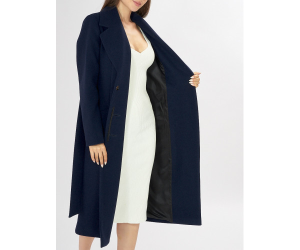 Пальто демисезонное темно-синего цвета 41803TS