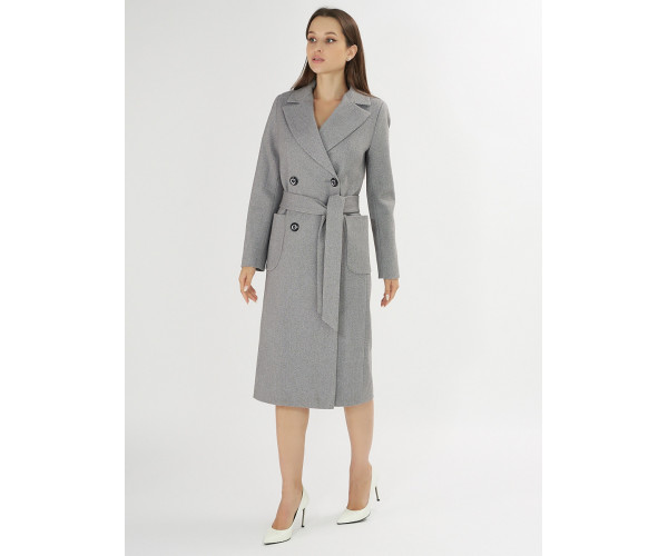Пальто демисезонное серого цвета 41707Sr