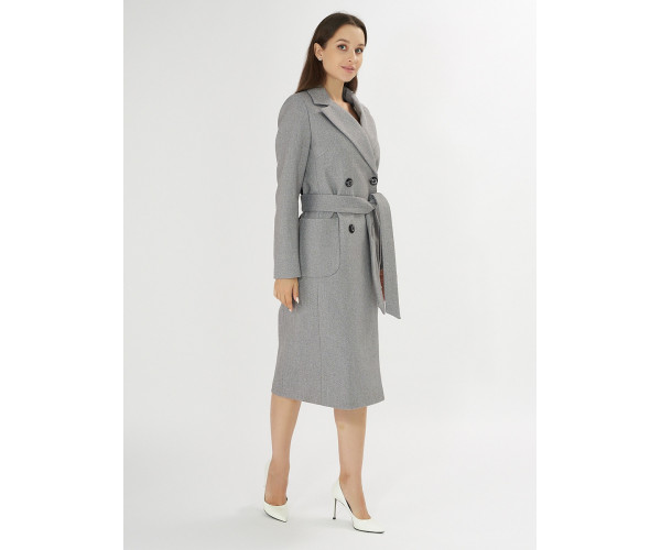 Пальто демисезонное серого цвета 41707Sr
