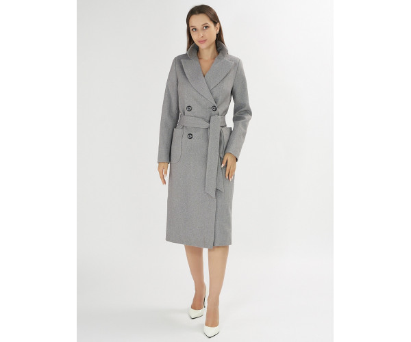 Пальто демисезонное серого цвета 41707Sr