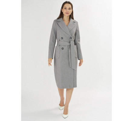 Пальто демисезонное серого цвета 41707Sr