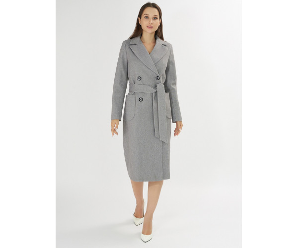 Пальто демисезонное серого цвета 41707Sr