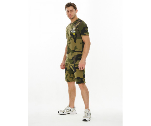 Костюм шорты и футболка цвета камуфляж 221071Kf