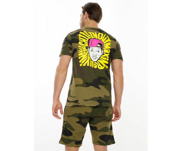 Костюм шорты и футболка цвета камуфляж 221071Kf