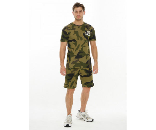 Костюм шорты и футболка цвета камуфляж 221071Kf