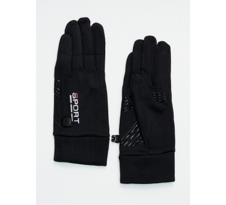 Спортивные перчатки демисезонные женские черного цвета 606Ch