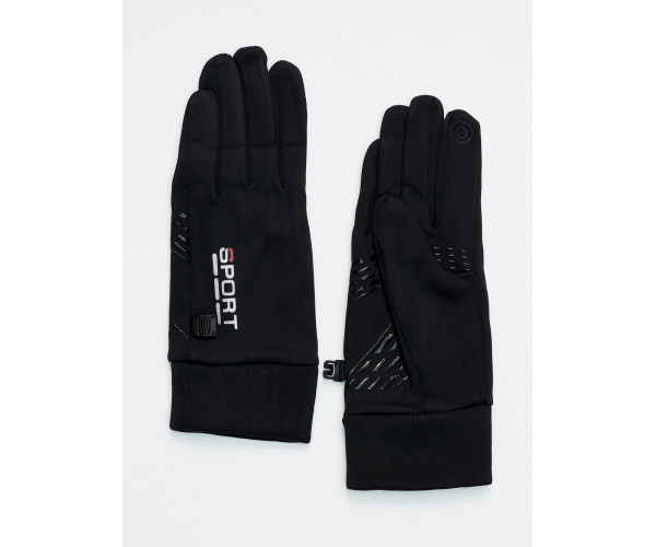 Спортивные перчатки демисезонные женские черного цвета 606Ch