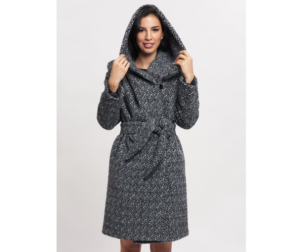 Пальто зимнее женское темно-серого цвета 4017TC